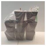 Furniture Legs Plastic Sofa Coach Legs Square Tapered Feet Sofa Legs with M8 T-Nuts Screws for Legs Sofas Chairs Cabinets Dressers Beds, Black (8, 4 Inches)