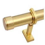 BlastHome Luxury 3 ft Custom Curtain Rod 1.25" Large Diameter Premium Brackets & Endcaps Nonadjustable Rods Connect for a Seamless Look Brushed Gold Finish