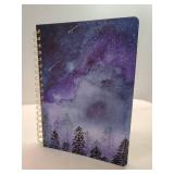 Spiral Journal Notebook, Hardcover Lined Journals for Women Girl 9.75x7in, Cute College Ruled Writing Notebook for Gifts Office Work School (Galaxy Space Forest)