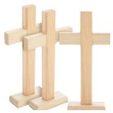 Juvale Wood Crosses for Crafts - 3 Pack 8.7 in Unfinished Wooden Crosses for Crafts and DIY Projects
