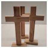 Juvale Wood Crosses for Crafts - 3 Pack 8.7 in Unfinished Wooden Crosses for Crafts and DIY Projects
