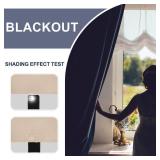 JIUZHEN Blackout Curtains for Bedroom - Thermal Insulated Room Darkening Rod Pocket Curtains for Living Room, Set of 2 Panels with Tiebacks, 38 x 45 Inch Length, Beige
