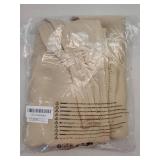 JIUZHEN Blackout Curtains for Bedroom - Thermal Insulated Room Darkening Rod Pocket Curtains for Living Room, Set of 2 Panels with Tiebacks, 38 x 45 Inch Length, Beige
