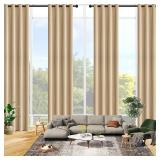 Curtains, Extra Long Drapes for High Ceiling, Blackout, 52x192 Inches, Beige, 1 Panel, Grommet Top, Custom Made for Living Room, Tall Windows, Loft