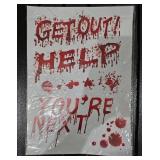Halloween Decorations Stickers, Halloween Window Wall Floor Clings Bloody Handprint Footprint Decals Vampire Zombie Party Stickers Decorations Supplies