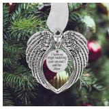 Christmas Ornaments Angel Wings I Have a Angel Watching Over Me I Call Her Mom Heaven Ornaments Loss of Loved One Remembrance Keepsake Sympathy Gift with Silk Ribbon & Red Gift Box