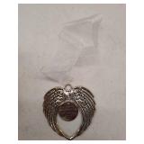 Christmas Ornaments Angel Wings I Have a Angel Watching Over Me I Call Her Mom Heaven Ornaments Loss of Loved One Remembrance Keepsake Sympathy Gift with Silk Ribbon & Red Gift Box