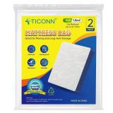 TICONN 2PK Plastic Mattress Bag for Moving Storage, Waterproof Mattress Protector Cover, Heavy-Duty Mattress Moving Supplies (1.5 mil, Full)