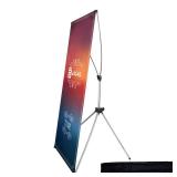 USCNC X Banner Stand Adjustable Fit Banner 23 x 63 to 32 x 78 Inch, Portable Travel Bag, Bigger, More Adaptable Advertising, Stores, Tradeshow, Restaurant, Event, Birthday & Party (1 PACk)