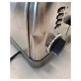 Cuisinart 4 Slice Toaster, Compact Stainless Steel Toaster with Extra-Wide Slots for Toasting Bread, French Toast, Bagels and Pastries, Defrost & Reheat Functions, CPT-180P1, Brushed Stainless(one sid
