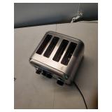 Cuisinart 4 Slice Toaster, Compact Stainless Steel Toaster with Extra-Wide Slots for Toasting Bread, French Toast, Bagels and Pastries, Defrost & Reheat Functions, CPT-180P1, Brushed Stainless(one sid