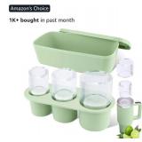 Tcamp Ice Mold for Stanley Cup 30-40 oz Tumbler Cup Ice Mold, Silicone Ice Cube Tray With Lid and Bin for Chilling Cocktails, Whiskey, Drinks, Coffee, Easy Fill and Release Ice Maker (Green)