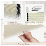 Cordless Cellular Shades Blackout Honeycomb Window Shades and Blinds, Room Darkening Cellular Blinds for Windows, Home and Bedroom, 48 W x 64" H, Beige "