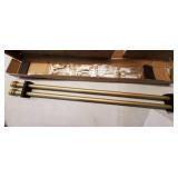 2 Pack Heavy Duty 1 Inch Diameter Single Curtain Rods 36-72â Adjustable Window Curtain Rod with Aluminum Alloy Cylindrical Cap Finials, Wall Mount and Ceiling Mount, Light Gold - Retail: $40