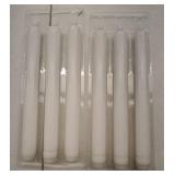 Real Wax LED Flameless Taper Candles with Timer, Dripless Battery Operated Window Candles with 3D Flickering Flame, 9.6 Inches White Flameless Candlesticks for Fireplace Christmas Halloween