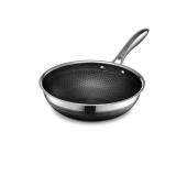 Hexclad Commercial 7 Piece Cookware Pan Set  Hybrid  Nonstick Tri-Ply  Stainless Steel - Retail $520