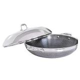 HexClad 14 Inch Hybrid Stainless Steel Wok  Nonstick - Retail $228