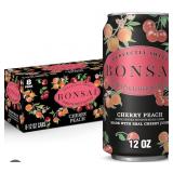 Bonsai Sparkling Water Cherry Peach Flavor 8-12 Oz Cans