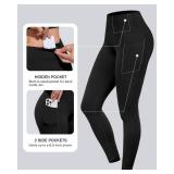 CHRLEISURE Leggings with Pockets for Women, High Waisted Tummy Control Workout Yoga Pants(5 Packs Black, 2XL)