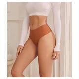 oshkang Thongs for Womens High Waisted Seamless for Women Underwear Sexy Breathable Panties 6 Pack, M