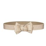 YooAi Womens Belts for Dress Skinny Thin Bow Decor Elastic Belt for Women Wasit Gold XL 88