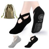 BKP Yoga Socks For Women,Non slip Grip Pilates Socks Suitable For Ballet,Plasticity,Dance,Home,Training, S
