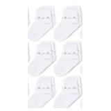 CozyWay Baby Ruffle Socks - Stay-Put Cuff Baby Socks - Reinforced Toe for Toddler Girls - Breathable Cotton Ruffle Design for Toddlers - 9-24 Months, White, Pack of 6