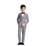 YuanLu Boys Colorful Formal Suits 5 Piece Slim Fit Dresswear Suit Set (Gray, 10)