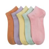 SERISIMPLE Women Viscose Bamboo Ankle Socks Low Cut Thin Sock Lightweight Pastal Color Soft Sock 5 Pairs(Assorted5, Large)
