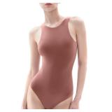 PUMIEY Bodysuit for Women Sexy Tops Thong Bodysuit Sleeveless Tank Top Ormosia Small