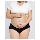 Angelhood 5 Pack Seamless Maternity Underwear for Women, Pregnancy Postpartum Panties No Show Bikini Under Bump, Large