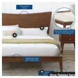 MODWAY Astra Walnut King Wood Platform Bed Retail- $468
