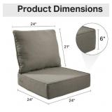Giantfurnni Outdoor Deep Seat Cushion 24 X 24 X 6 Inch, Patio Furniture Cushions with 6 Inch Foam Waterproof & Fade Resistant Perfect for Wicker Chair, Sofa, Couch Retail- $80