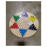 Chinese Checkers Game Set with 11 inch Wooden Board and Traditional Pegs by Hey! Play!