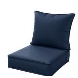 19 in. x 19 in. x 4 in. Square Outdoor Deep Seating Cushion Set Seat and Back Cushion for Lounge Chair Navy Blue