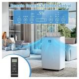 12,000 BTU 4-in-1 Portable Air Conditioner and Heater, 3-Fan Speeds, Dehumidifier, and R32 Refrigerant - Retail: $352