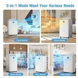 12,000 BTU 4-in-1 Portable Air Conditioner and Heater, 3-Fan Speeds, Dehumidifier, and R32 Refrigerant - Retail: $352