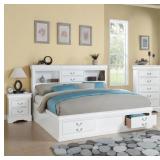 ACME Louis Philippe III Queen Bed with Storage in White Retail- $1107