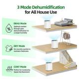 50 pt. 4,500 sq. ft. Dehumidifier in White with Drain Hose and Bucket, Auto Defrost, Low Noise, Dehumidify Efficiently - Retail: $200