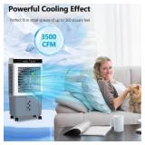 Edendirect 3450 CFM Indoor/Outdoor Portable Evaporative Cooler for 1000 sq. ft., 3-Speed Air Cooler with 11 Gallon Tank and Remote - Retail $330