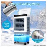 Edendirect 3450 CFM Indoor/Outdoor Portable Evaporative Cooler for 1000 sq. ft., 3-Speed Air Cooler with 11 Gallon Tank and Remote - Retail $330