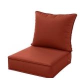 19 in. x 19 in. x 4 in. Square Outdoor Deep Seating Cushion Set Seat and Back Cushion for Lounge Chair Terra Red