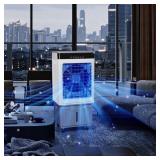 JINJUNYE 3450 CFM 3-Speeds Portable Evaporative Air Cooler with 9 Gal. Water Tank, Remote Control, 2 -Ice Packs for 460 sq. ft. - Retail $172