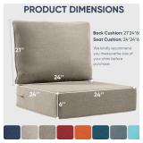 Carolina 24 in. x 24 in. x 6 in. Olefin 2-Piece Deep Seating Outdoor Lounge Chair Sofa Cushion