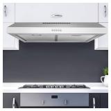 Tylza 29.5 in. 600 CFM Convertible Under Cabinet Range Hood in Stainless Steel with 2 Charcoal Filters and 2 LED Lights