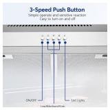 Tylza 29.5 in. 600 CFM Convertible Under Cabinet Range Hood in Stainless Steel with 2 Charcoal Filters and 2 LED Lights