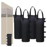 Wellco 5.12 in. x 19.69 in. Black Canopy Sand Bags Portable Polyester Sandbag Canopy Weights for Canopy Tent 4-Pack