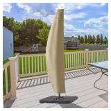 JOYESERY Patio Umbrella Covers Zippered Waterproof Outdoor Offset, Fit for Cantilever Umbrella 9-11 Feet, Beige