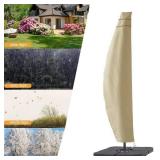 JOYESERY Patio Umbrella Covers Zippered Waterproof Outdoor Offset, Fit for Cantilever Umbrella 9-11 Feet, Beige
