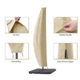 JOYESERY Patio Umbrella Covers Zippered Waterproof Outdoor Offset, Fit for Cantilever Umbrella 9-11 Feet, Beige